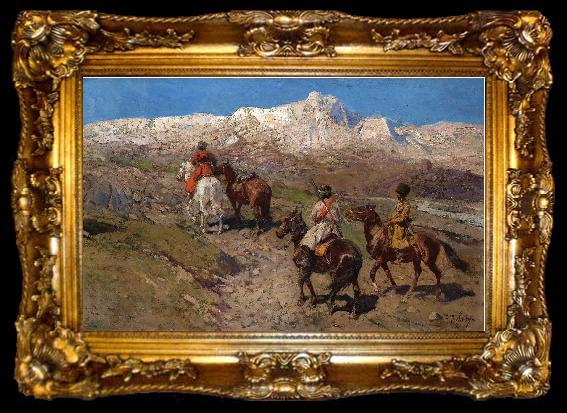 framed  Franz Roubaud Cossacks, ta009-2